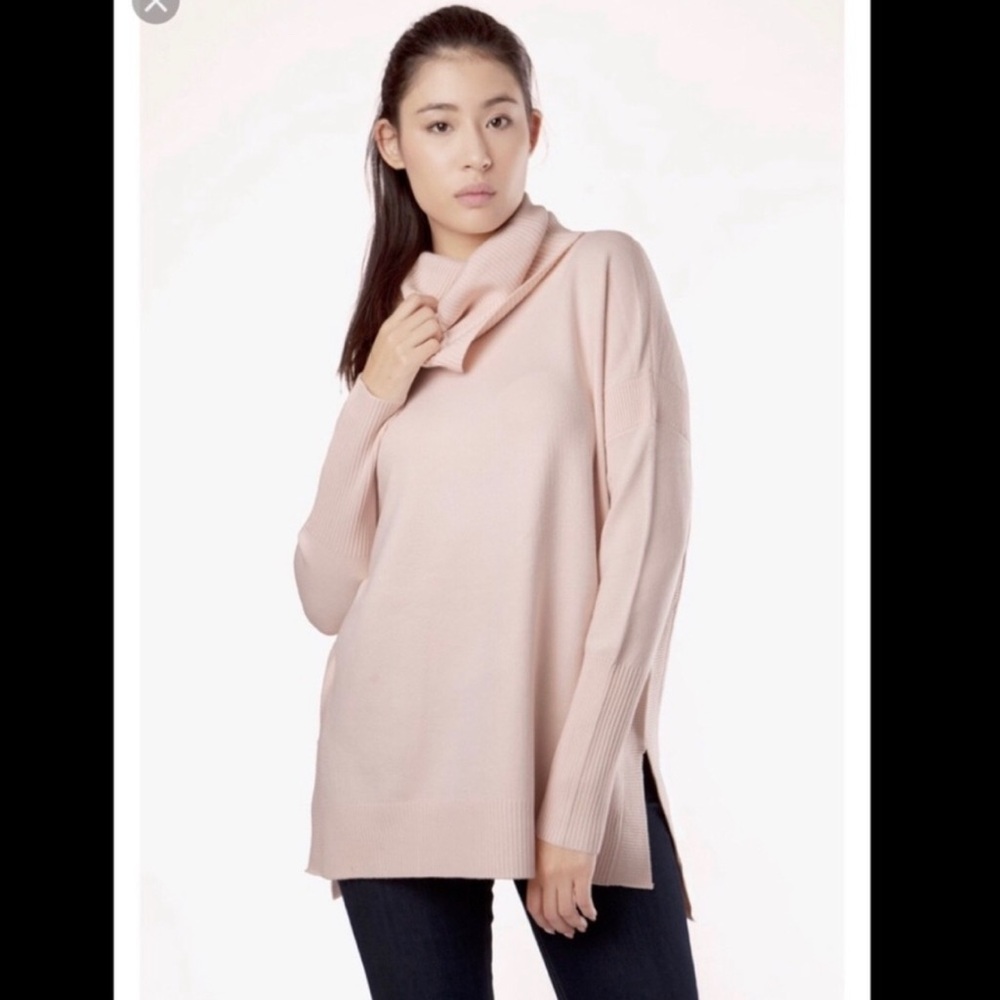 French Connection | Blush Oversized Cowl Neck Sweater | Cozy Chic Knit | Sz XS